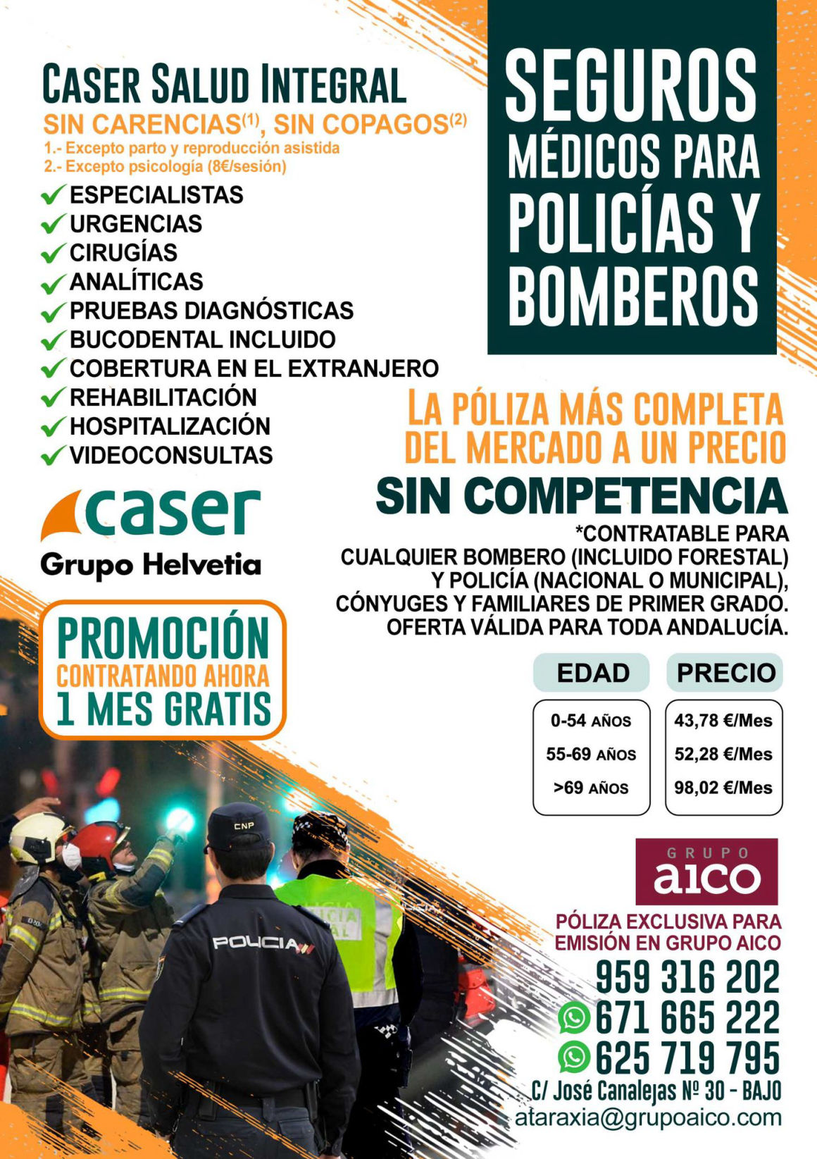 Seguros para policías y bomberos